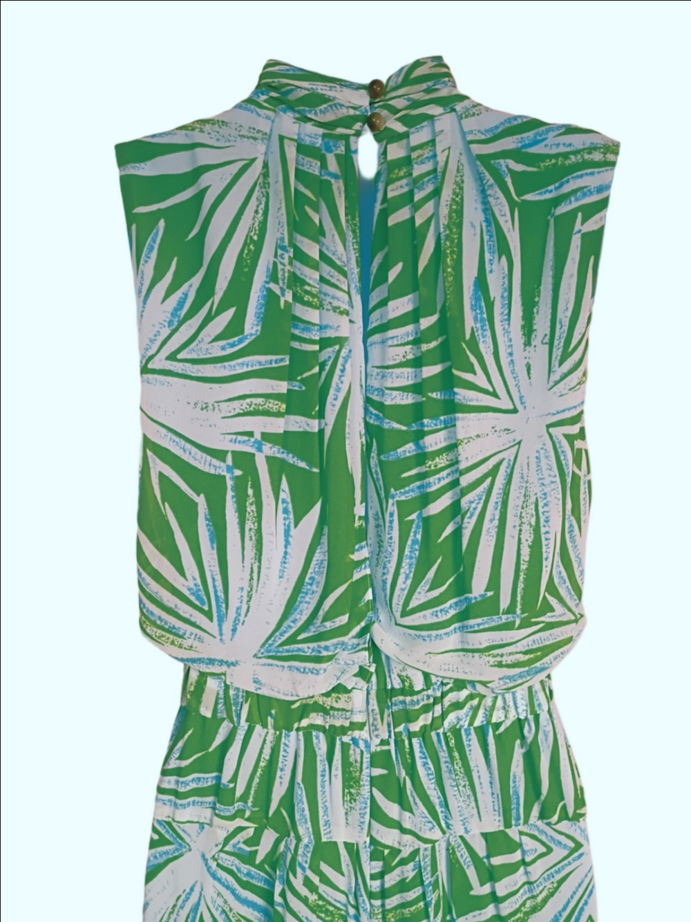 DVF  Diane Von Furstenburg Size 4 Green Palm Print Chiffon Maxi "Menon" Spring26 - Picture 8 of 15